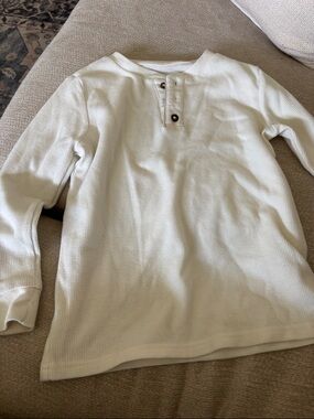 Garanimals Cream Waffle-Knit Henley Top